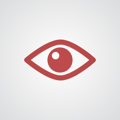 Flat red Eye icon