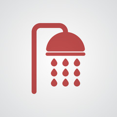 Flat red Shower icon
