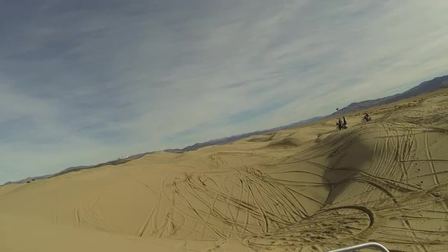 Little Sahara Sand Dunes motorcycles on hill POV HD 335