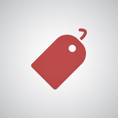 Flat red Tag icon