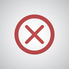 Obraz premium Flat red Cancel icon