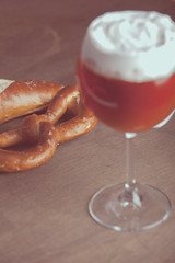 Beer and pretzel