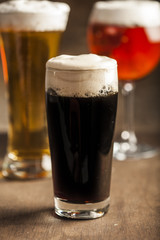 Different glasses of beer