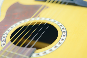 Obraz premium Soft focus.Abstract acoustic guitar.Vintage style.