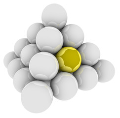 Gold Ball Unique Different Special Pyramid Standing Out