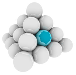 Blue Ball Unique Different Special Pyramid Standing Out