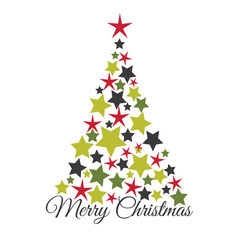 Fototapeta na wymiar Christmas card with Star on the Christmas tree . EPS 10 & HI-RES JPG Included 