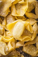 Tortellini on a blackboard background