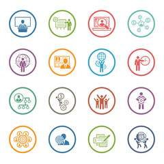 Flat Design Business Icons Set.