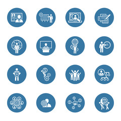 Flat Design Business Icons Set.
