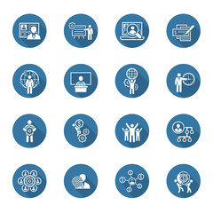 Flat Design Business Icons Set.