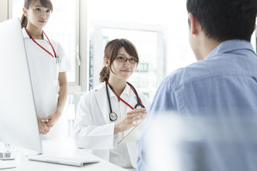 Men are receiving health diagnosis