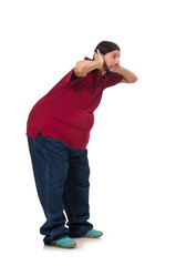 Naklejka premium Overweight man isolated on the white