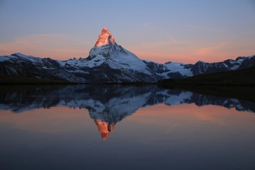 Beautiful morning scene in Zermatt, Switzerland. - obrazy, fototapety, plakaty