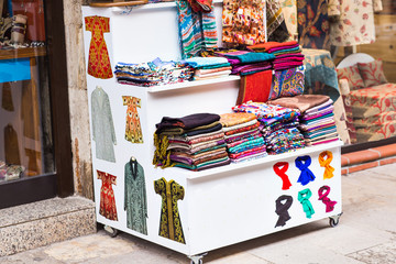 Textiles in the bazaar on Istanbul