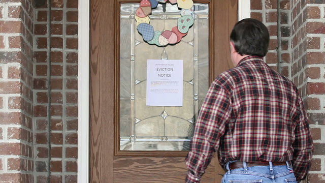 Eviction Notice man at door P HD 8871