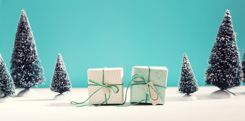 Little green handmade gift boxes