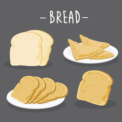 
Toasted bread. Detailed Vector Icon. Series of food and drink and ingredients for cooking.