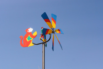 colorful small wind mill with animal shape