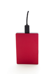 External hard drive isolated on white background