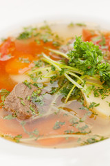 soup with meat and vegetables