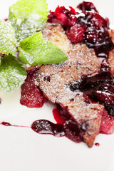 berry  strudel with ice cream
