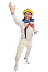 Man in funny concept isolated on white