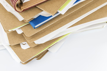 Stacked files.