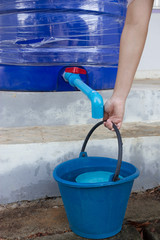 Store water in plastic water tank for the dry season