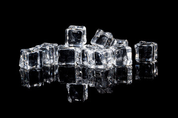 Beautiful ice cube on a black background