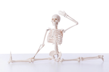Funny skeleton isolated on white