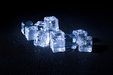 Beautiful ice cube on a black background