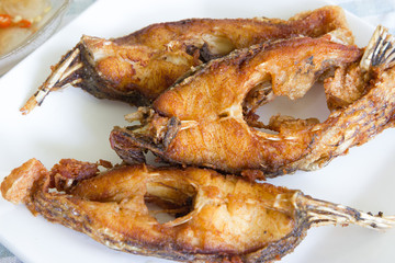 Fried fish on plate