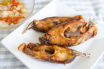 Fried fish on plate