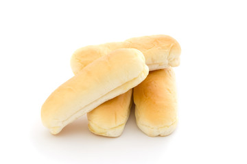 Bread on white background