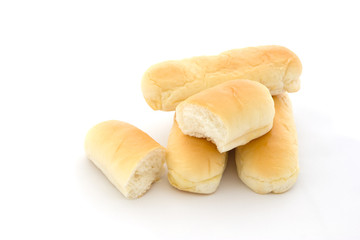 Bread on white background