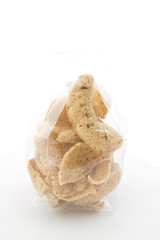 Fish crackers in plastic bags