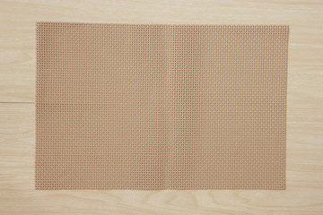 Tablecloth on wooden table