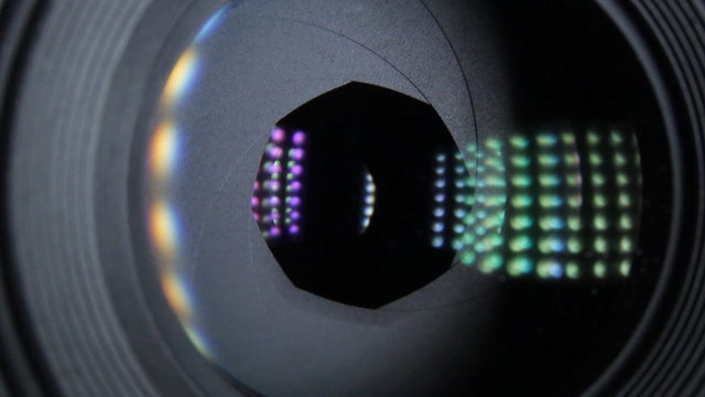 Camera lens focus. Lens operation
