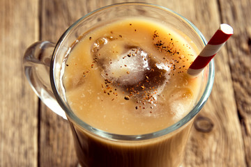 Iced coffee with cinnamon