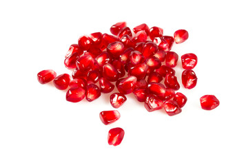pomegranate seeds isolated on white