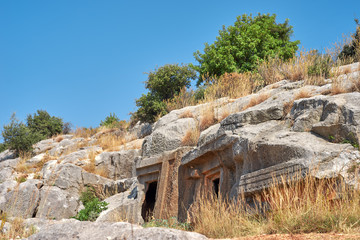 Tombs Lycians in Turkey. Kemer