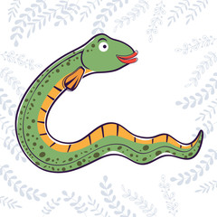Illustration of E is for Eel