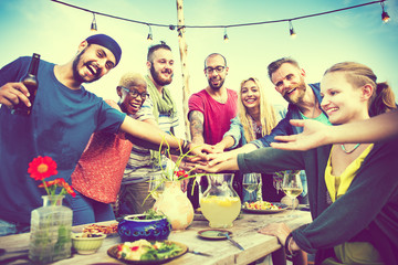 Diverse Beach Summer Friends Fun Teamwork Concept
