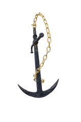 Old Steel anchor isolated on white background