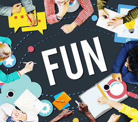 Fun Cheerful Happiness Recreation Activity Concept