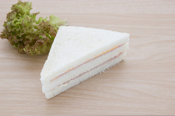 Sandwich on wood