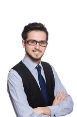 Young businessman isolated on white