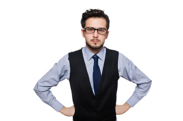 Young businessman isolated on white