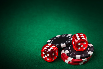 Red dice and chips